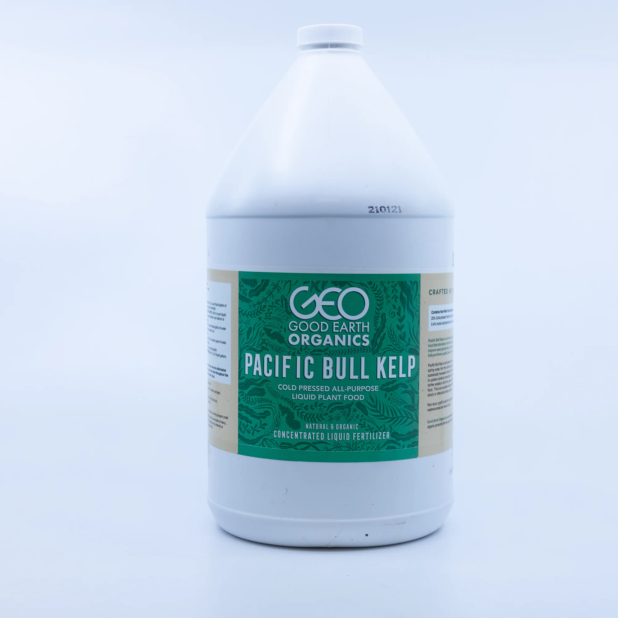 Pacific Bull Kelp liquid nutrient jug photographed on a pale white background.