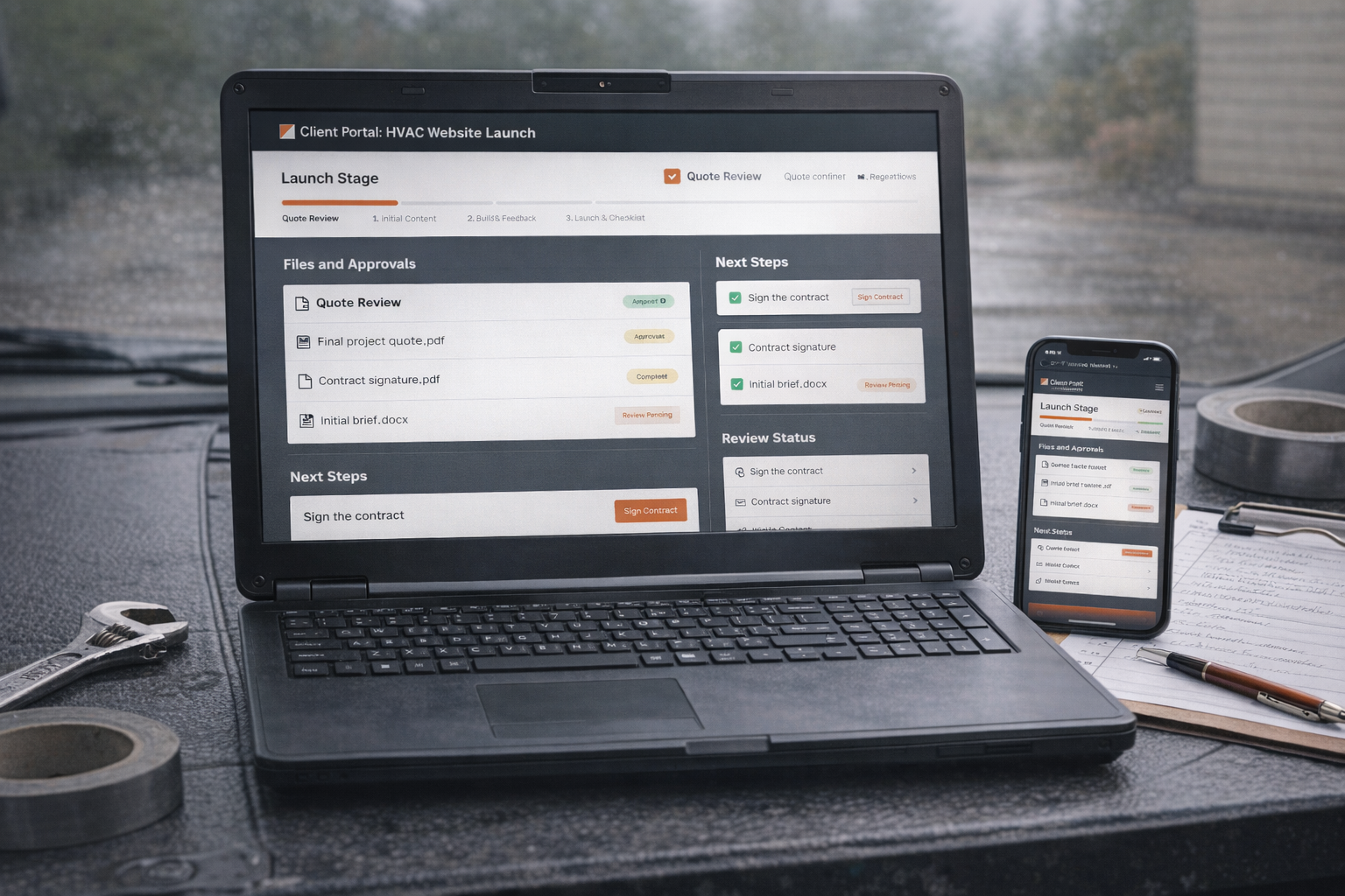 Camas WA Web Design for Trades portal and launch preview