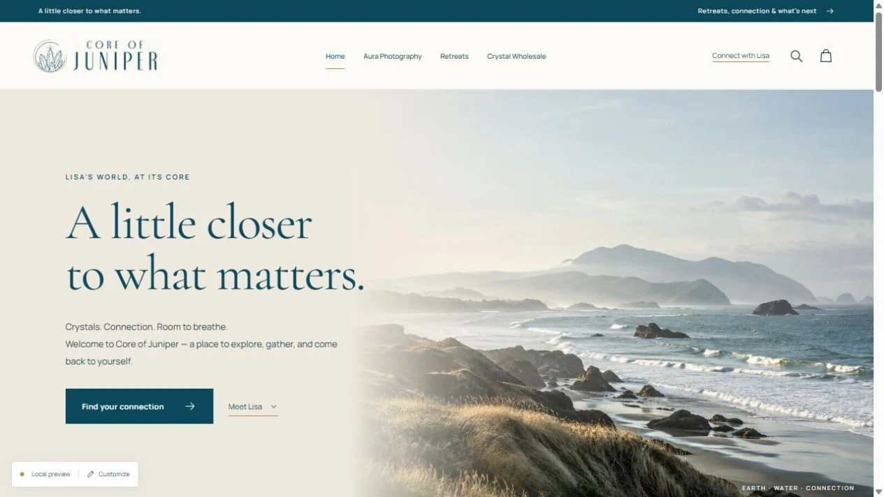 Core of Juniper — Website concept · Illustrative imagery